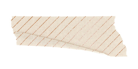 Stripe washi tape png sticker, beige pattern on transparent background