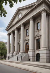 Obraz premium A historic courthouse building with grand architecture (Law). 