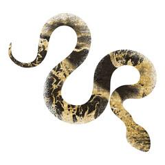 Fototapeta premium Gold snake png sticker, glitter texture, animal stamp