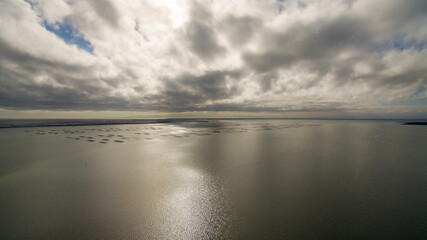 Fototapeta premium Panorama aérien de l'étang de Leucate