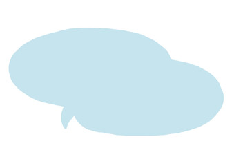 雲形 シンプル 水色の ふきだし　フレーム