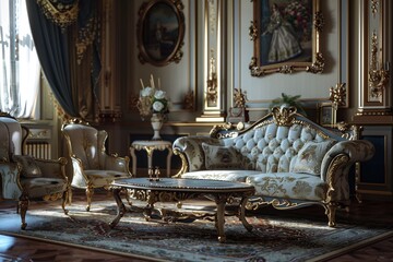 ai generative British European royal family home interior