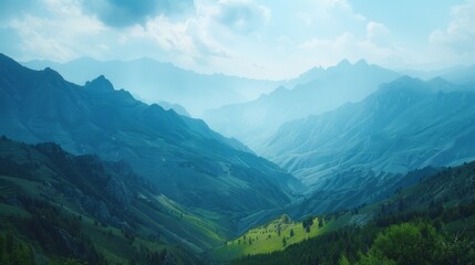 The stunning view of the mountain range on a beautiful sunny day leaves you in awe