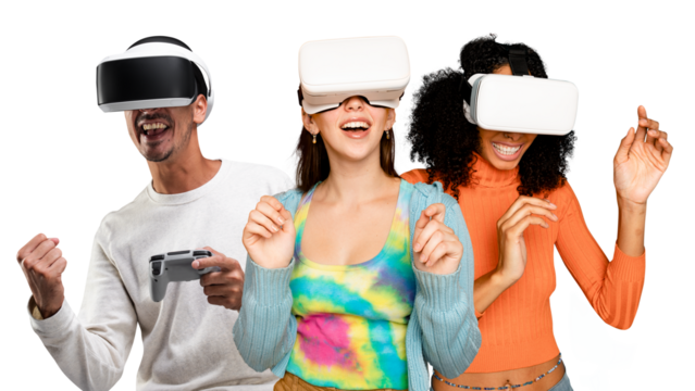 Virtual reality experience png sticker, transparent background