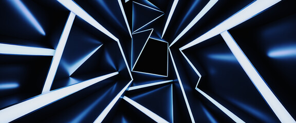 illustrazione con elementi geometrici astratti a tema surreale