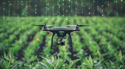 A drone is being used to capture ndvi data to conduct thorough analysis in the agricultural sector