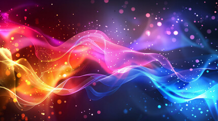 Fototapeta premium Vibrant abstract background of colorful flowing waves.