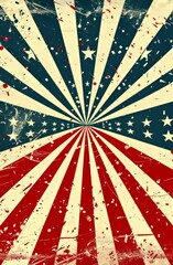 Patriotic Vintage Style Poster with Starburst Design