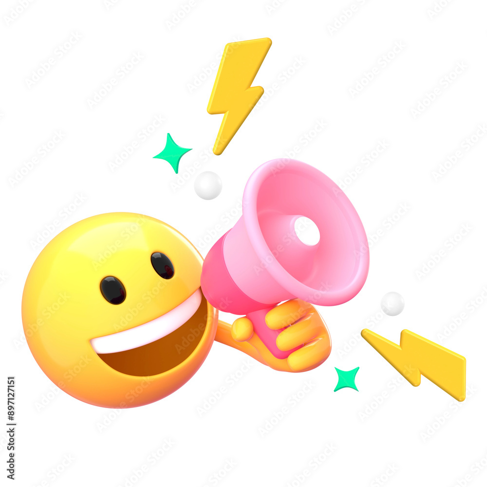 Poster Announcement emoji png sticker, 3D illustration transparent background