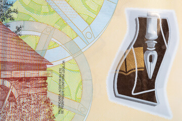 Closeup 200 Romanian Lei banknote