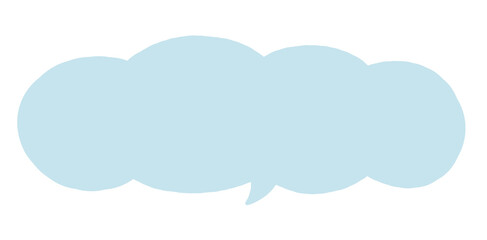 雲形 シンプル 水色の ふきだし　フレーム