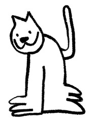 Cute cat png sticker, animal doodle graphic, transparent background