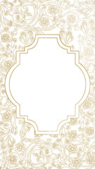 Gold flower patterned png frame, transparent background, remixed by rawpixel