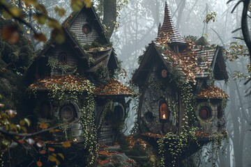 Fototapeta premium ai generative small human house fantasy world