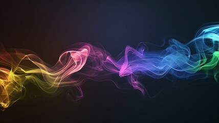 Fototapeta premium Abstract rainbow color background with smoke wave on black