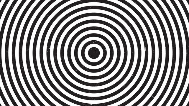 Creative abstract template collage of hypnotic circles seamless loop pattern black white video animation background