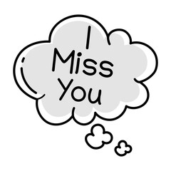 A hand drawn icon of missing thought bubble 

