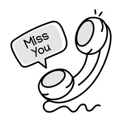A hand drawn icon of a miss call 

