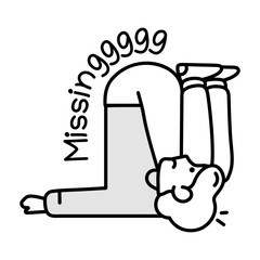 Man laying down with missing typography, doodle icon 

