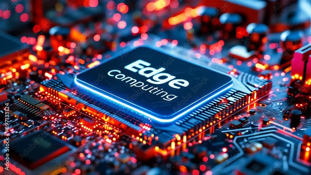Poster edge computing technology on motherboard for advanced network data processing and speed at the netwo