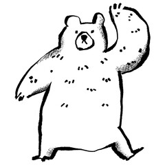 Big bear png doodle element, transparent background