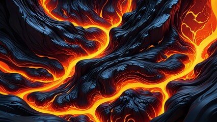 Abstract lava flow digital art.