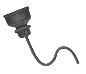 Black plug cord png, transparent background
