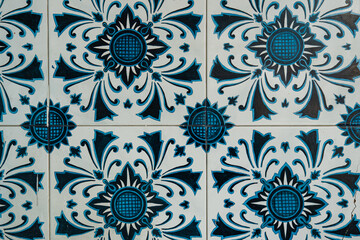Kraton Surakarta Blue and White Tile Pattern.