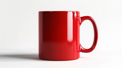 A simple yet powerful image of a red mug against a clean white backdrop, ideal for showcasing your logo, design, or brand message.