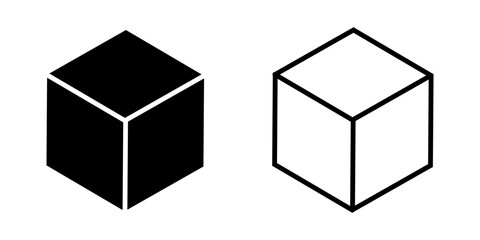 Cube icon on white background
