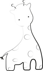 lineart vector illustration of a cute giraffe
