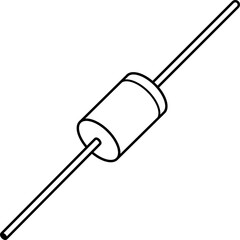 Rectifier diode. Electronic passive component. Vector outline icon.