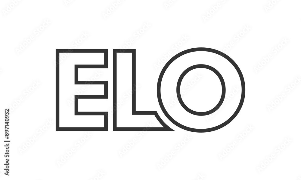 Fototapete elo logo design template with strong and modern bold text. initial based vector logotype featuring s