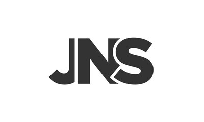 JNS logo design template with strong and modern bold text. Initial based vector logotype featuring simple and minimal typography. Trendy company identity.