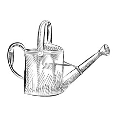 Png vintage watering can illustration, transparent background © Rawpixel.com