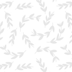 Obraz premium Light gray seamless leaf pattern transparent png