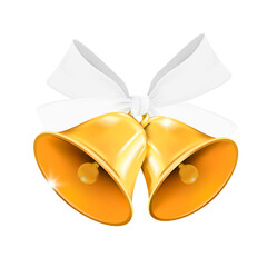 Gold Chrismas bell element vector