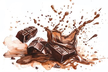 A delicious-looking chocolate bar pours out of a cup, perfect for coffee breaks or snack time