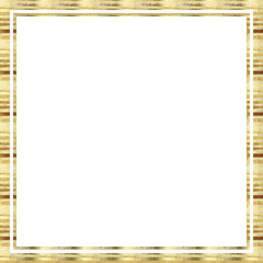 Striped gold border frame square isolated transparent