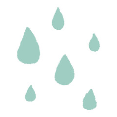 Rain PNG sticker in cute doodle style