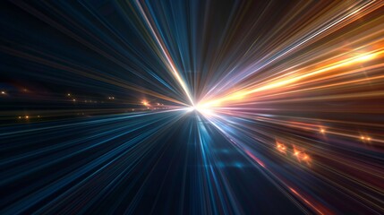 Backdrop with luminous streaks radiating from the center for a dynamic perspective