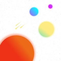 Solar system png background, colorful galaxy, neon glow transparent design