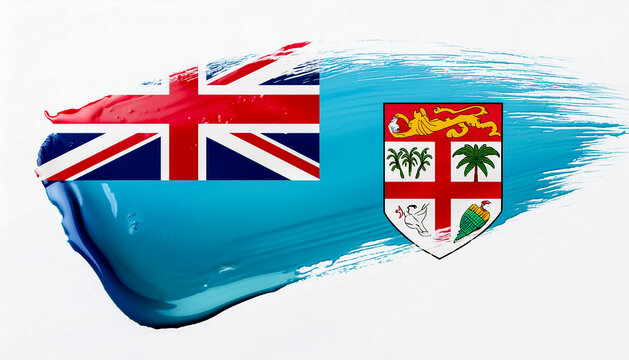 Paint stain in the colours of the Fiji flag