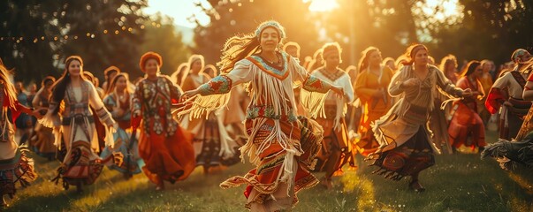 Cultural dance performance with community members, heritage, identity support