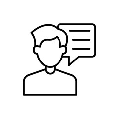 Male Opinion outline icons, minimalist vector illustration ,simple transparent graphic element .Isolated on white background