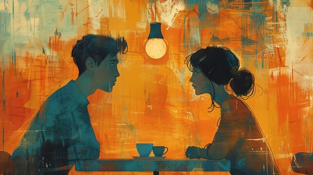 Supportive conversation over coffee, emotional identity, support