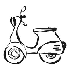 Motorcycle scooter png sticker, cute doodle on transparent background © Rawpixel.com