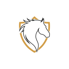 Horse logo design vector with creative ilustration icon premium concept