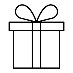 Gift box reward png icon, line art design, transparent background