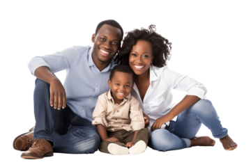 Family father mother son daughter kid studio photo white background